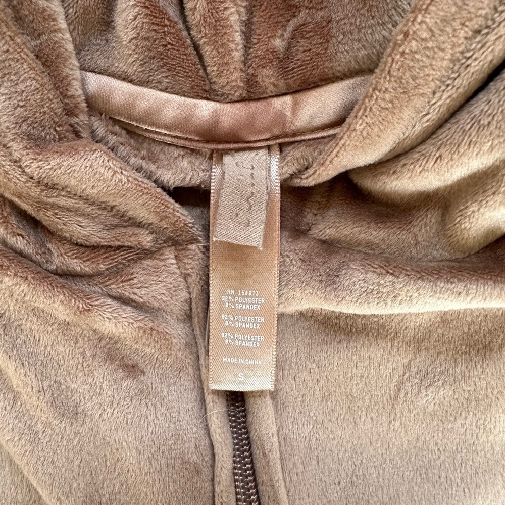 Skims Cropped Velour Hoodie in Sienna Size Small Loungewear Hoodie Jacket - Picture 6 of 8